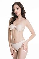 Self-adhesive bra, front closure, transparent straps, A to E-cup